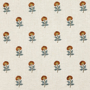 Basket Flower Persimmon by Carole Fabric