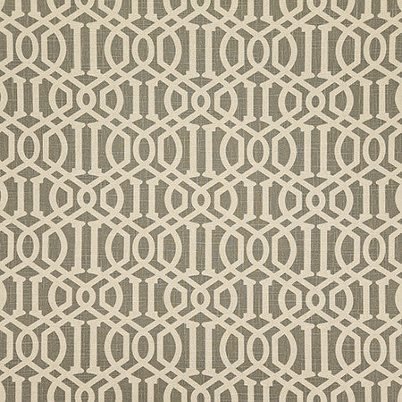 Cant Say No Pewter by Carole Fabric Earth & Stone 70% Cotton, 30% Linen China  8" V, 4 1/2" H HD 54"  - Fabric Carolina -