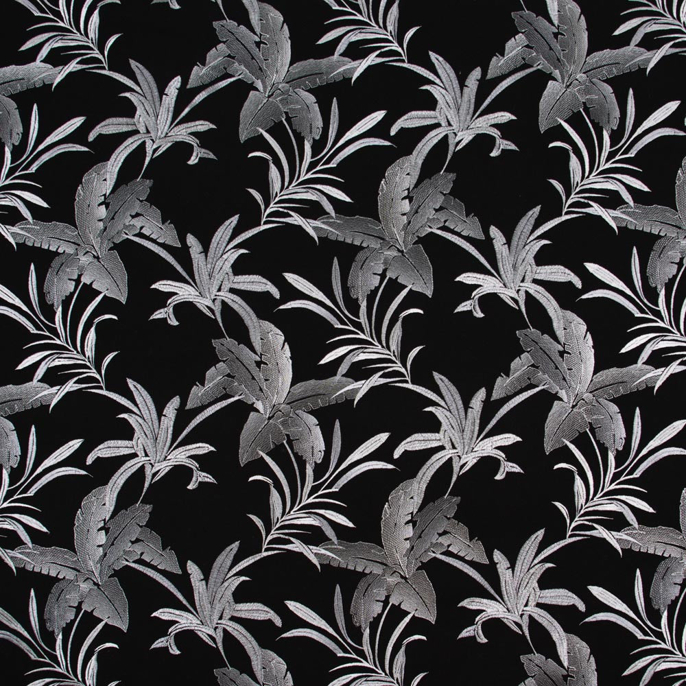 Take A Minute Noir by Carole Fabric Onyx & Ivory 54% Polyester, 42% Cotton, 4% Linen India Passes 15,000 Double Rubs Wyzenbeek Horizontal: 17 and Vertical: 18 54 - Fabric Carolina -
