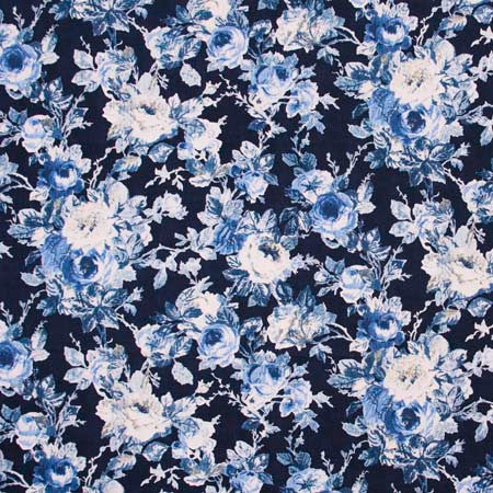 Anniversary Dance Indigo by Carole Designer Fabric Red Sea 80% Cotton, 20% Linen China 51,000 Wyzenbeek Double Rubs Horizontal: 27" D and Vertical: 25 1/4" V 54" - Swanky Fabrics -