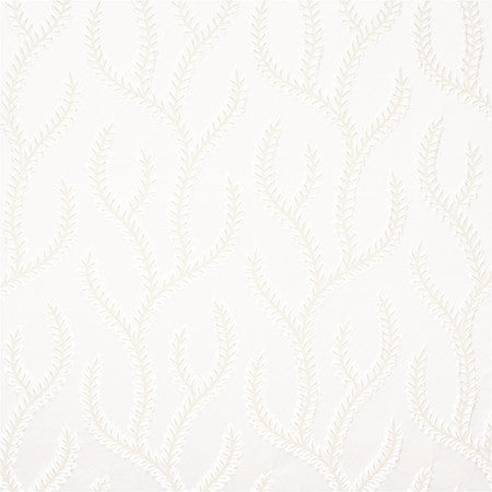 In Its Path Off White by Carole Designer Fabric Radiance 100% Polyester India 20 1/2" V, 9 1/2" H 54" - Swanky Fabrics -