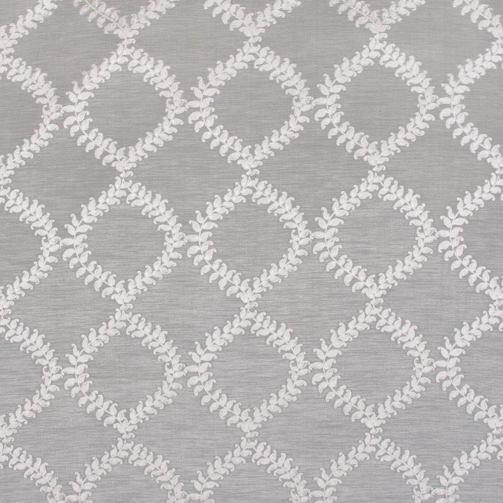 One Morning Pewter by Carole Fabric Silver Fox 67% Polyester, 33% Cotton India Passes 30,000 Double Rubs Wyzenbeek Horizontal: 9 and Vertical: 95 54 - Fabric Carolina -