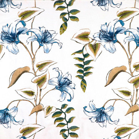 <p>Lily Garden Navy by Carole Fabric</p><p><strong>Required Minimum Quantity Purchase: 2 yards</strong></p><p>Book: Forget Me Knot</p><p>Content: Base: 100% Cotton Embr: 85.8% Cotton, 14.2% Rayon</p><p>Origin: </p><p>Performance: N/A</p><p>Repeat: 30" V, 25" H</p><p>Width: 50 1/2*"</p>