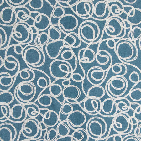 Lost And Found Dream Blue by Carole Fabric Making Waves 100% Polyester 50,000 Wyzenbeek Double Rubs 18 1/4" V, 18" H 54" - Fabric Carolina -