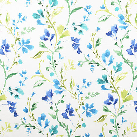 If You Please Lake by Carole Designer Fabric Jade 100% Cotton Spain 50,000 Wyzenbeek Double Rubs 27" V, 13 1/2" H HD 54" - Swanky Fabrics -
