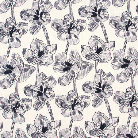 Sleepy Hollow Onyx by Carole Fabric White Smoke 100% Cotton Soil & Stain Release Printed in USA Passes 12,000 Double Rubs Wyzenbeek </p><p>Repeat: 18" V, 13 1/2" H 54" - Fabric Carolina -