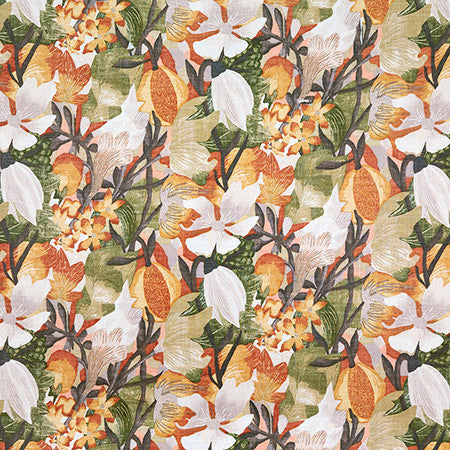 Juanita Burnt Orange by Carole Designer Fabric First Impressions 55% Linen, 45% Viscose-Washed UK 17 1/2" V, 18" H HD 55" - Swanky Fabrics -
