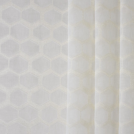 Evident Love Cream by Carole Fabric Sheer Philosophy 100% Polyester Turkey  15" V, 19 1/4" H 118"  - Fabric Carolina -