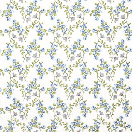 Chance For Us Dresden by Carole Fabric Bluebell 60% Cotton, 30% Polyester, 10% Linen India  9 1/4" V, 10 5/8" H 51.5"  - Fabric Carolina -