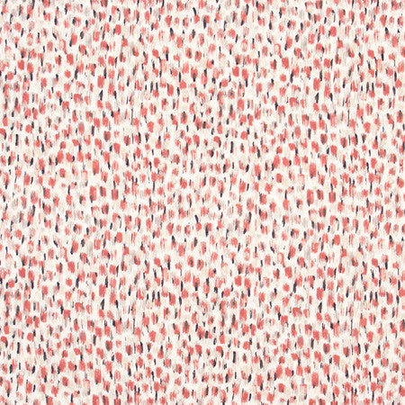 When In Doubt Coral by Carole Designer Fabric Azalea 100% Cotton India 13 3/4" V, 14 1/4" H 57.5" - Swanky Fabrics -