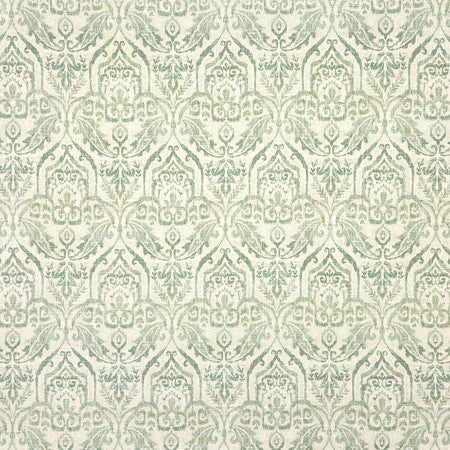 In The Mirror Jade by Carole Designer Fabric Misty Glen 36% Polyester, 26% Cotton, 22% Viscose, 16% Linen China 18" V, 4 1/2" H HD 56 1/4"" - Swanky Fabrics -