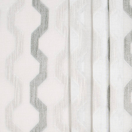 Two Paths Silver by Carole Fabric Sheer Marvel 100% Polyester TURKEY  7 1/2" V, 7 5/8" H 118"  - Fabric Carolina -