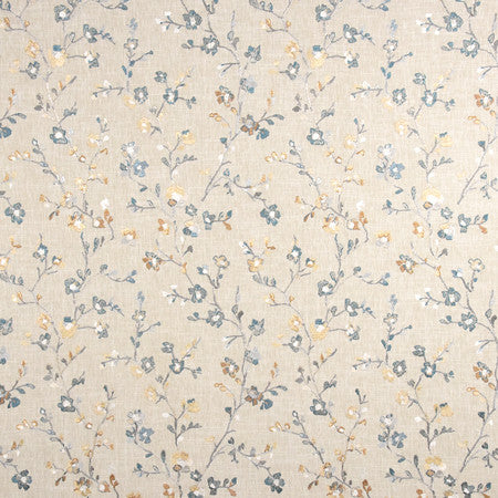 Flower Trail Lagoon by Carole Fabric From The Heart 58% Cotton, 42% Polyester India 6,000 Wyzenbeek Double Rubs 18 1/2" V, 17 1/2" H 52.25"  - Fabric Carolina -