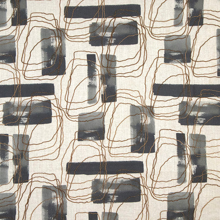 Mudroom Denim by Carole Designer Fabric Making Waves Base: 50% Cotton, 35% Viscose, 15% Linen Embr: 68% Jute, 32% Cotton 12,000 Wyzenbeek Double Rubs 24 1/4" V, 13 1/2" H HD 54" - Swanky Fabrics -