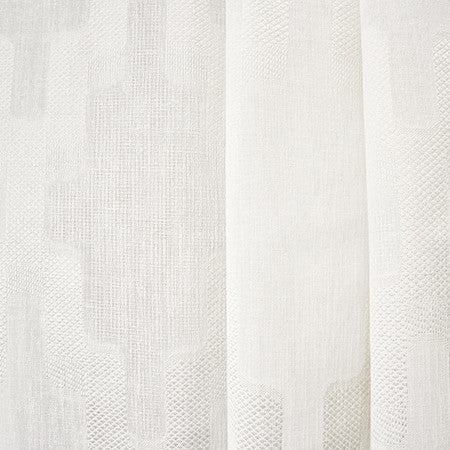 On Behalf Ivory by Carole Fabric Sheer Luxury 100% Polyester TURKEY  15 1/4" V, 6" H 118"  - Fabric Carolina -