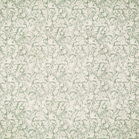 Birds At Play Thyme by Carole Fabric Misty Glen 100% Cotton India  12 1/4" V, 14" H 55 3/4""  - Fabric Carolina -