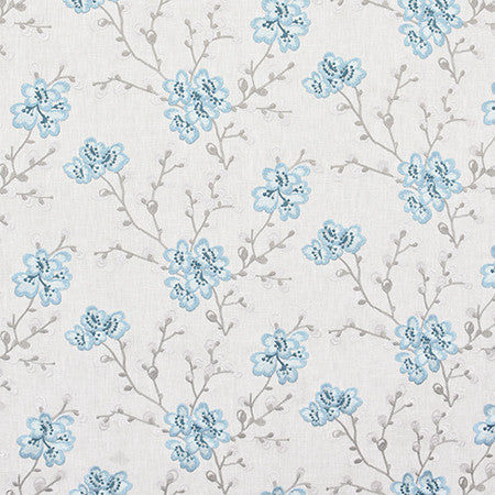 Darling Blooms Bluejay by Carole Fabric Bluebell 52% Cotton, 48% Polyester India  9 1/4" , 26 3/8" H HD 52.75"  - Fabric Carolina -