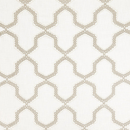 Chosen Taupe by Carole Fabric Shape Shifter Base: 100% Cotton Embr: 100% Polyester India  12 1/2" V, 10 1/4" H 53"  - Fabric Carolina -