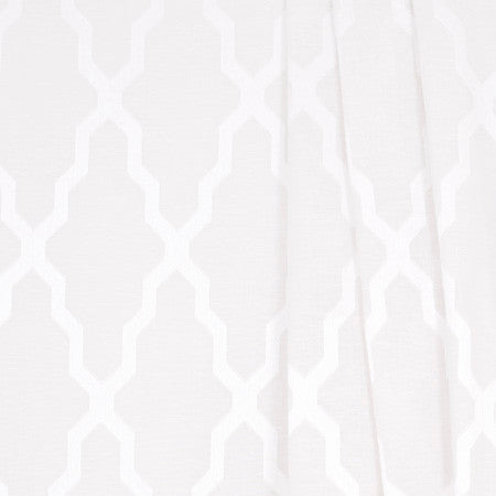 In The Path White by Carole Designer Fabric Sheer Marvel 90% Polyester, 10% Linen CHINA 7 1/2" V, 14 1/2" H 118" - Swanky Fabrics -