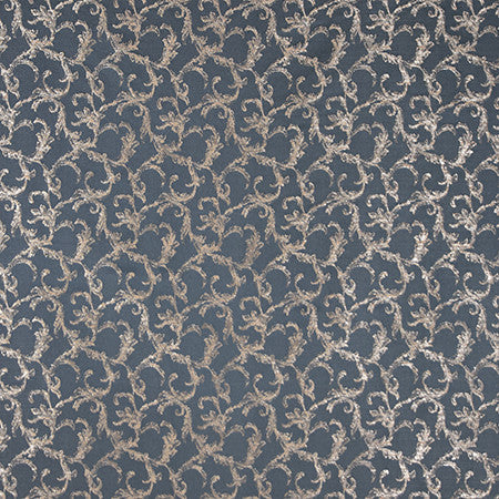 Uphill Climb Slate by Carole Designer Fabric Blue Steel 100% Polyester China 11 1/4" V, 4 3/4" H 56" - Swanky Fabrics -