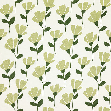 Little Blooms Thyme by Carole Fabric Evergreen 100% Cotton Spain 50,000 WYZENBEEK DOUBLE RUBS 13 1/2" V, 6 3/4" H HD 54"  - Fabric Carolina -