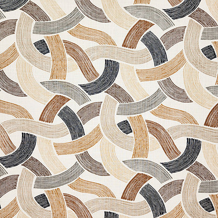 Through The Bends Copper by Carole Fabric Evergreen 100% Cotton-SSR Pakistan 12,000 WYZENBEEK DOUBLE RUBS 25 1/4" V, 13 1/2" H HD 54"  - Fabric Carolina -