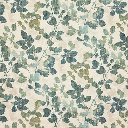 Fall Is Coming Jade by Carole Fabric Evergreen 69% Polyester, 23% Viscose, 8% Linen China  27" V, 13 1/2" H HD 55"  - Fabric Carolina -