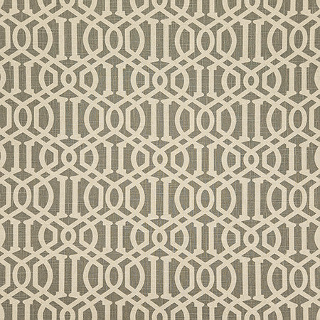 Cant Say No Pewter by Carole Designer Fabric Earth & Stone 70% Cotton, 30% Linen China 8" V, 4 1/2" H HD 54" - Swanky Fabrics -