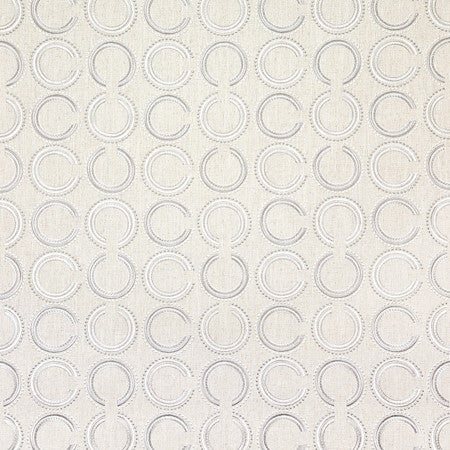 Full Circle Silver by Carole Fabric Neutral Ground 50% Polyester, 40% Cotton, 10% Linen China  11 1/2" V, 8 1/4" H 52 1/4""  - Fabric Carolina -