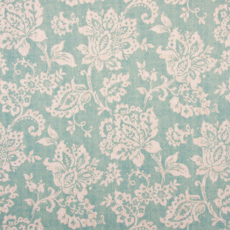 Hello Again Seafoam by Carole Fabric Sea Glass 100% Cotton Duck Turkmenistan  27" V, 27" H HD 54"  - Fabric Carolina -