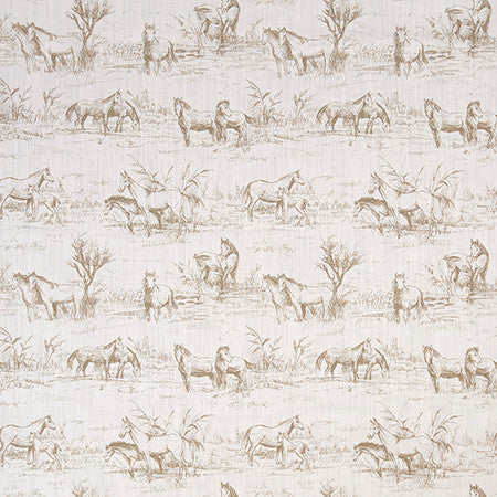 Horse Around Wheat by Carole Fabric Well Suited 97% Cotton, 3% Linen 20,000 Wyzenbeek Double Rubs 17 3/4" V, 18" H 57" - Fabric Carolina -
