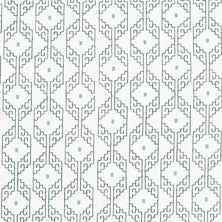 Our Corner Grass by Carole Designer Fabric Jade 75% Cotton, 25% Spun Polyester India N/A 5" V, 5 3/4" H 52" - Swanky Fabrics -