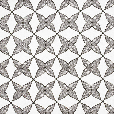 When Stars Align Grey by Carole Fabric Artisan Base: 70% Cotton, 25% Poly, 5% Linen. Embr: 60% Cotton, 21% Poly, 15% Rayon, 4% Linen INDIA  4 1/2" V, 4 1/2" H 54"  - Fabric Carolina -