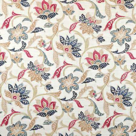For Your Eyes Vintage Red by Carole Fabric Sunset Serenade 75% Cotton, 25% Linen-Soil Repellent Pakistan  25" V, 13" H HD 54""  - Fabric Carolina -