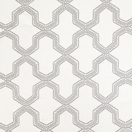 Chosen Smoke Gray by Carole Designer Fabric Shape Shifter Base: 100% Cotton Embr: 100% Polyester India 12 1/2" V, 10 1/4" H 53" - Swanky Fabrics -