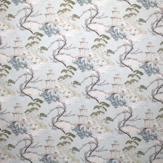 Long After Flax by Carole Fabric Imperial Garden 100% Polyester China Passes 30,000 Double Rubs Wyzenbeek 13 1/2" V, 13 1/2" H 56"  - Fabric Carolina -