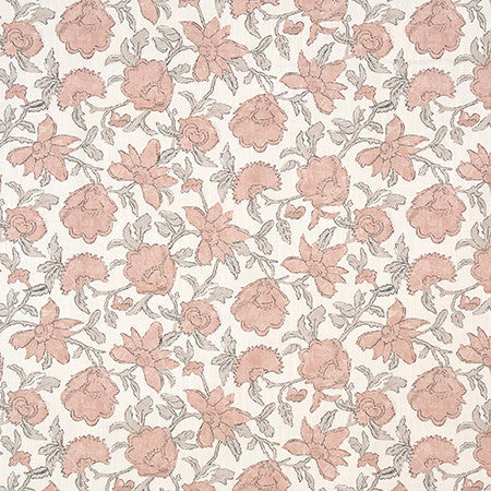 Storybrook Carnation by Carole Designer Fabric English Garden 50% Cotton, 35% Viscose, 15% Linen 15,000 Wyzenbeek Double Rubs 9 1/2" V, 18 1/2" H 54" - Swanky Fabrics -