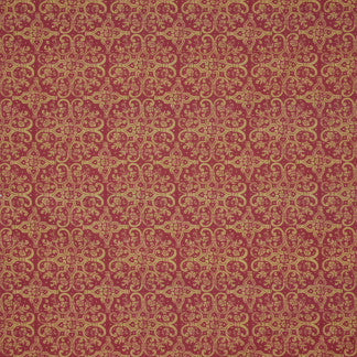 Press Badge Antique Red by Carole Fabric Refined Beauty 90% Cotton, 10% Linen Pakistan Passes 25,000 Double Rubs Wyzenbeek Horizontal: 6 1/4" and Vertical: 6 1/4" V 54" - Fabric Carolina -