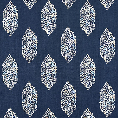 Confetti Party Ink by Carole Fabric Bluebell 36% Polyester, 26% Cotton, 22% Viscose, 16% Linen China  11 3/4" V, 8 1/2" H 52"  - Fabric Carolina -