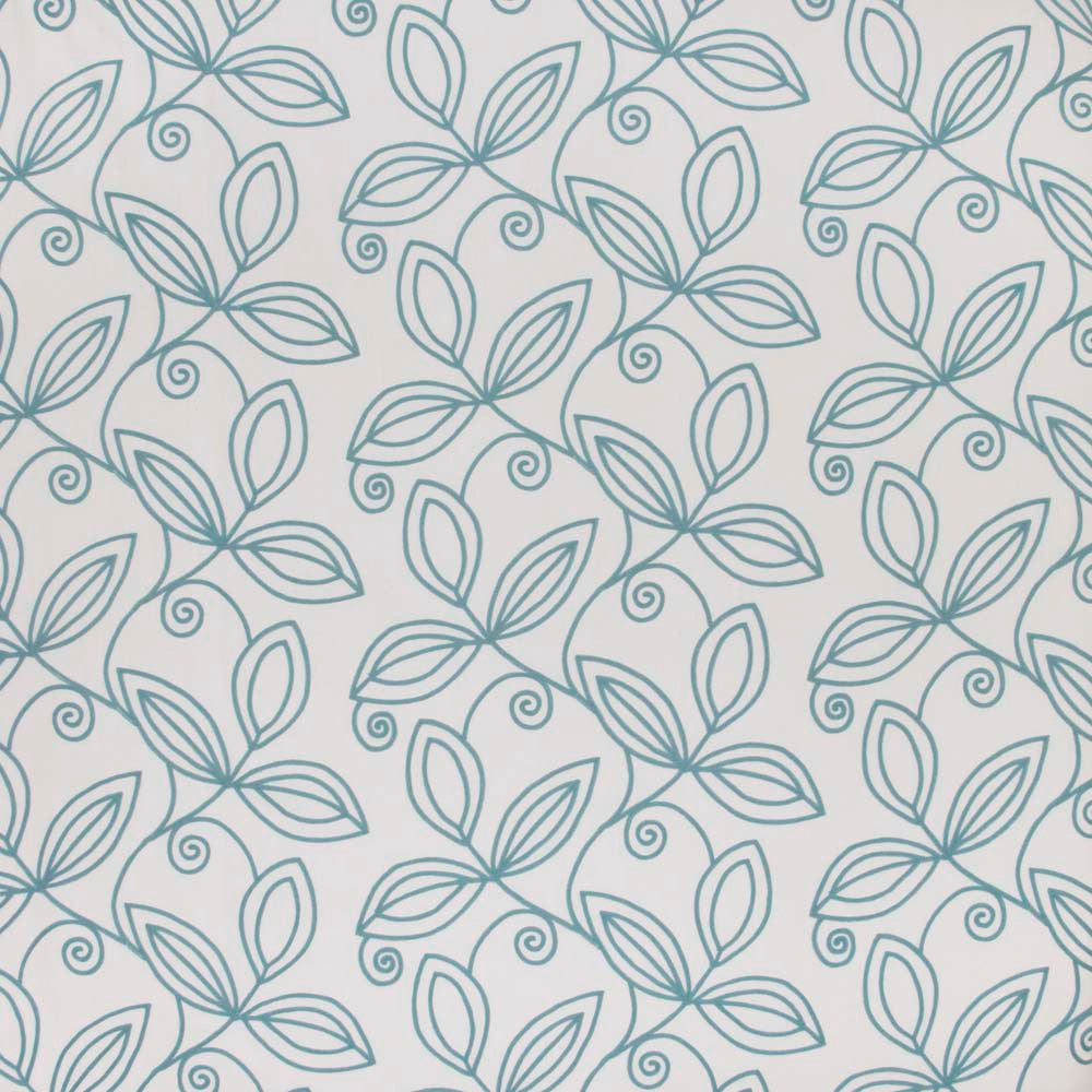 Lovely Leaf Turquoise by Carole Fabric Seamist 100% Polyester India N/A Horizontal: 18 and Vertical: 95 54 - Fabric Carolina -