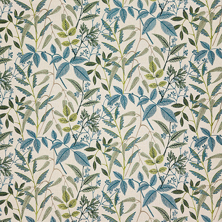 My Friends Teal by Carole Fabric Dewdrop Base: 58% Cotton, 42% Polyester. Embr: 100% Rayon India 9,000 WYZENBEEK DOUBLE RUBS 12 1/2" V, 12 1/2" H HD 50"  - Fabric Carolina -