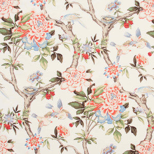 Bird Sanctuary Persimmon by Carole Fabric
