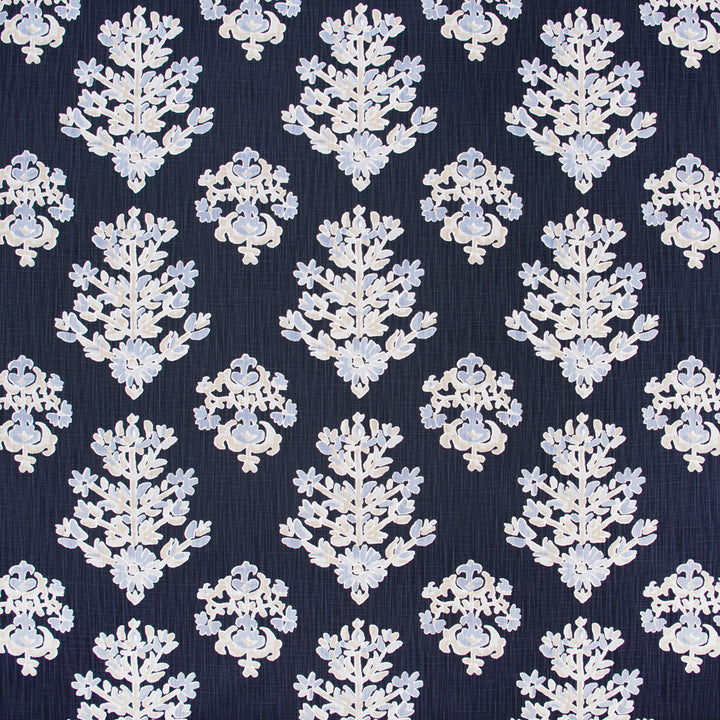 Wrist Corsage Indigo by Carole Fabric Blue Forest 85% Cotton, 15% Linen Printed In USA Passes 24,000 Double Rubs Wyzenbeek Horizontal: 135 and Vertical: 12625 54 - Fabric Carolina -