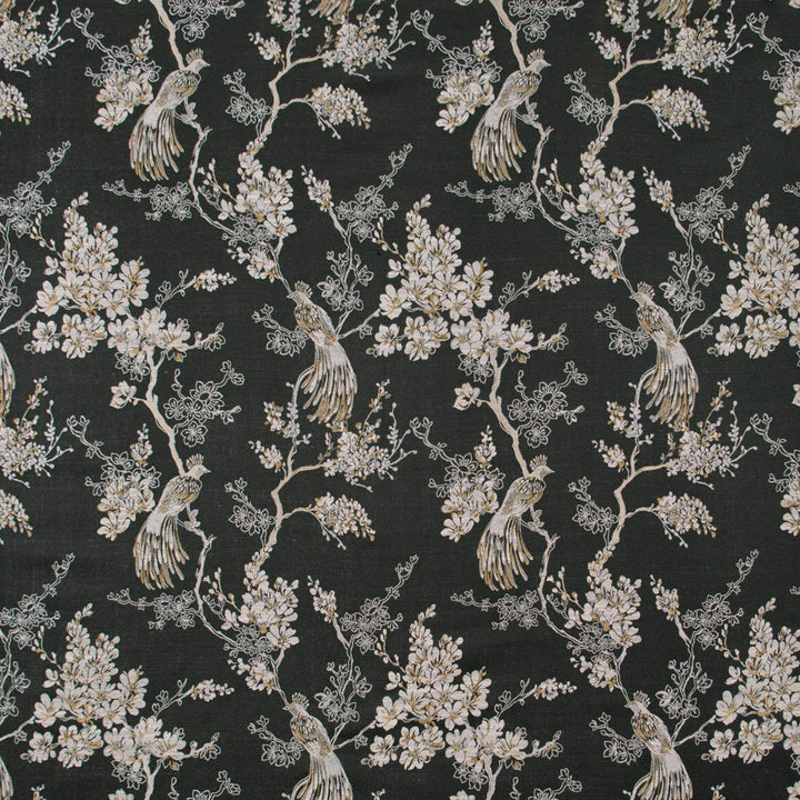 Bird In Waiting Noir by Carole Fabric Birch 63% Polyester, 37% Viscose India N/A Horizontal: 135 and Vertical: 20625 51 - Fabric Carolina -