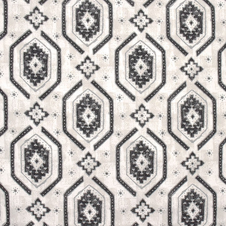 Stronghold Ebony by Carole Designer Fabric Artisan 100% Cotton PAKISTAN 12 1/2" V, 13 1/2" H HD 56.5" - Swanky Fabrics -
