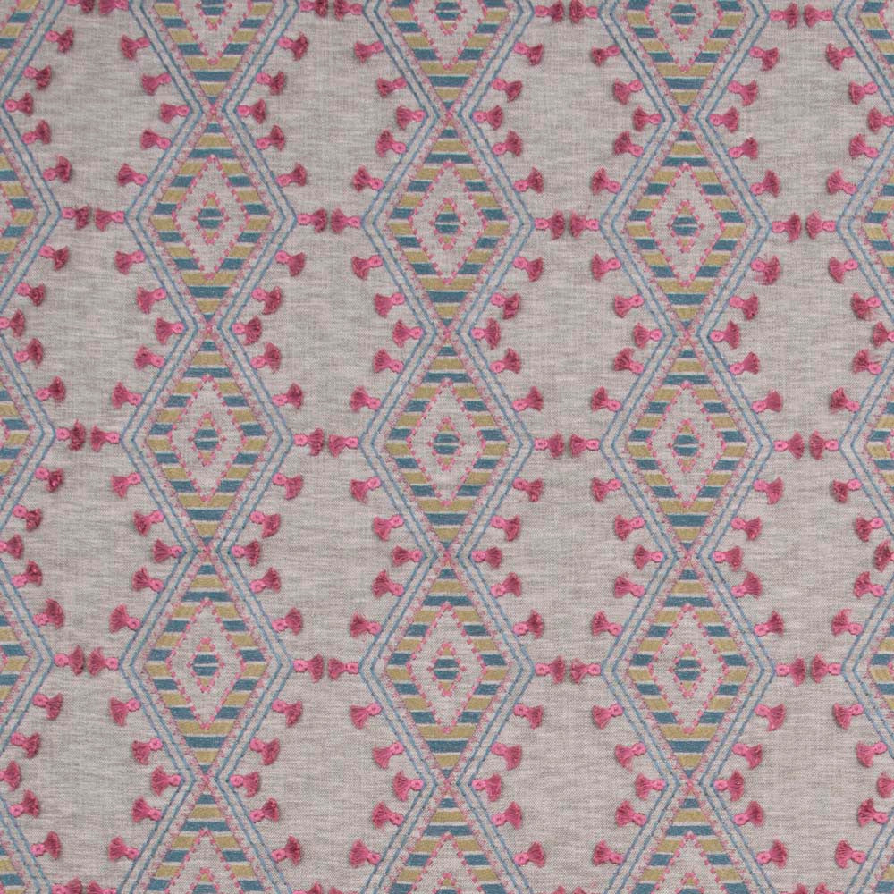 World Travels Jewel by Carole Fabric Pink Jade 71% Polyester, 29% Cotton India 25,000 Wyzenbeek Double Rubs Horizontal: 6.5 and Vertical: 6.25 52 - Fabric Carolina -