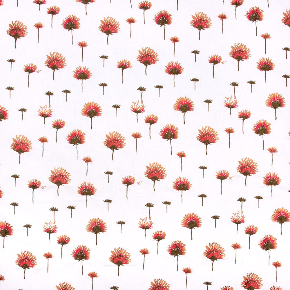 Wishing Field Coral by Carole Fabric Vibrance 100% Cotton India N/A Horizontal: 1225 and Vertical: 155 52 - Fabric Carolina -