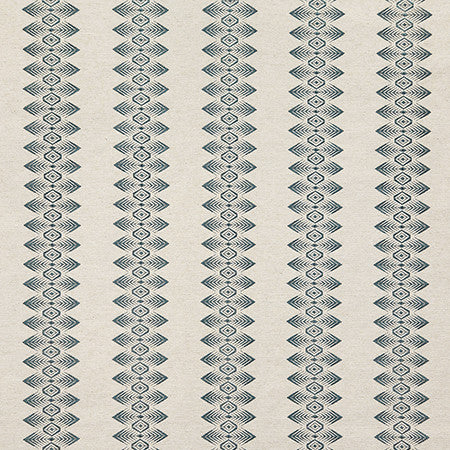 Will It End Bluestone by Carole Fabric Evergreen Base: 38% Viscose, 31% Polyester, 31% Linen. Embr: 100% Rayon China  1" V, 5" H 54"  - Fabric Carolina -