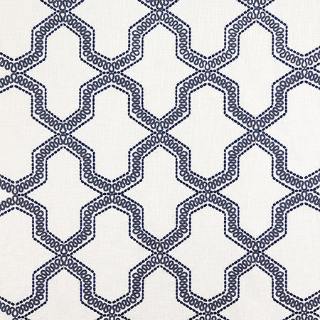 Chosen Navy by Carole Designer Fabric Shape Shifter Base: 100% Cotton Embr: 100% Polyester India 12 1/2" V, 10 1/4" H 53" - Swanky Fabrics -