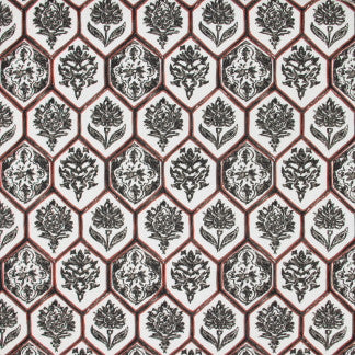 Be Merry Rust by Carole Fabric Mulberry Sangria 100% Cotton India Passes 25,000 Circular Rubs Martindale Horizontal: 13 1/2" and Vertical: 12 1/4" 54" - Fabric Carolina -